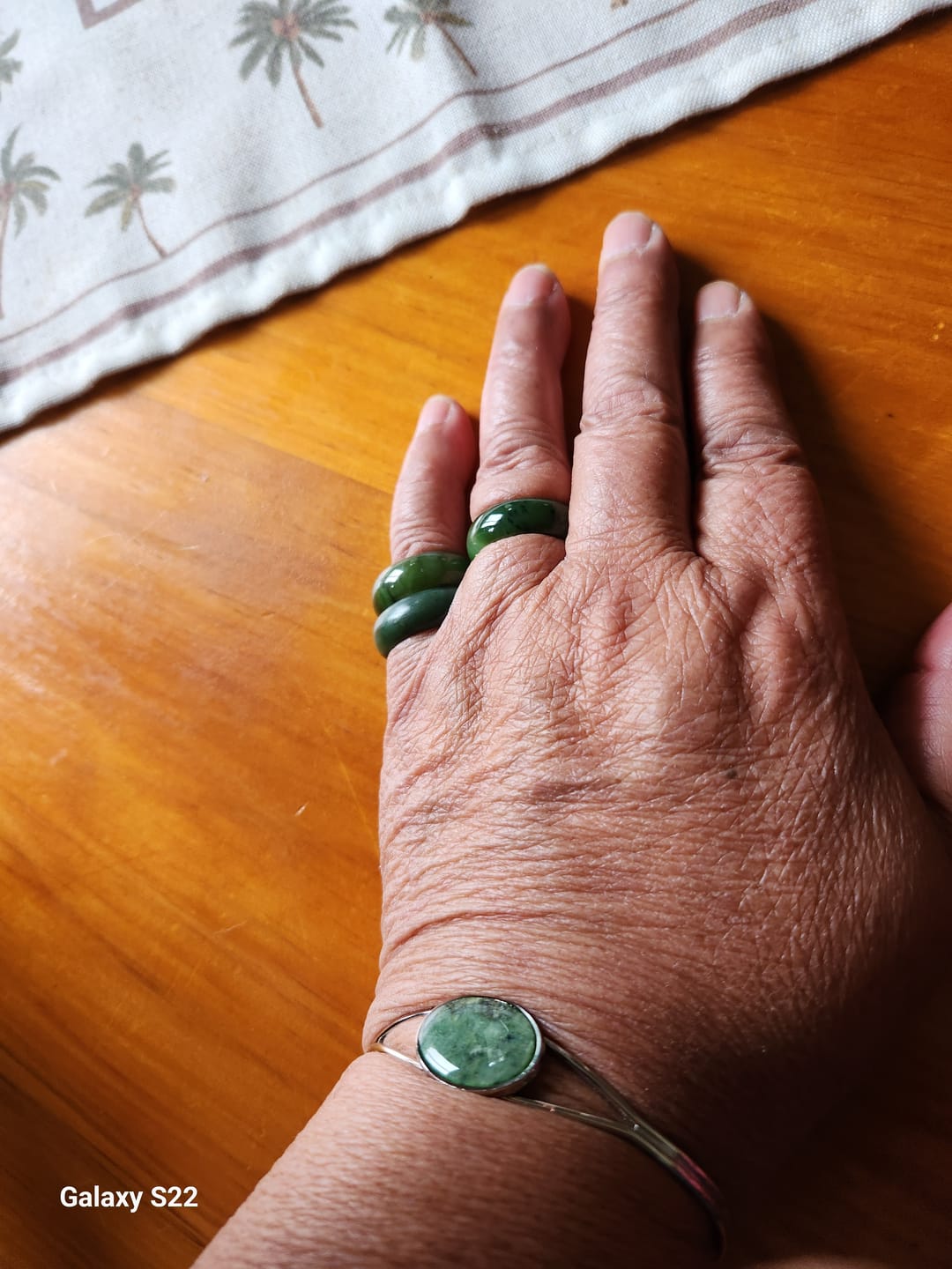 Customer photo review of Wide Greenstone Ring