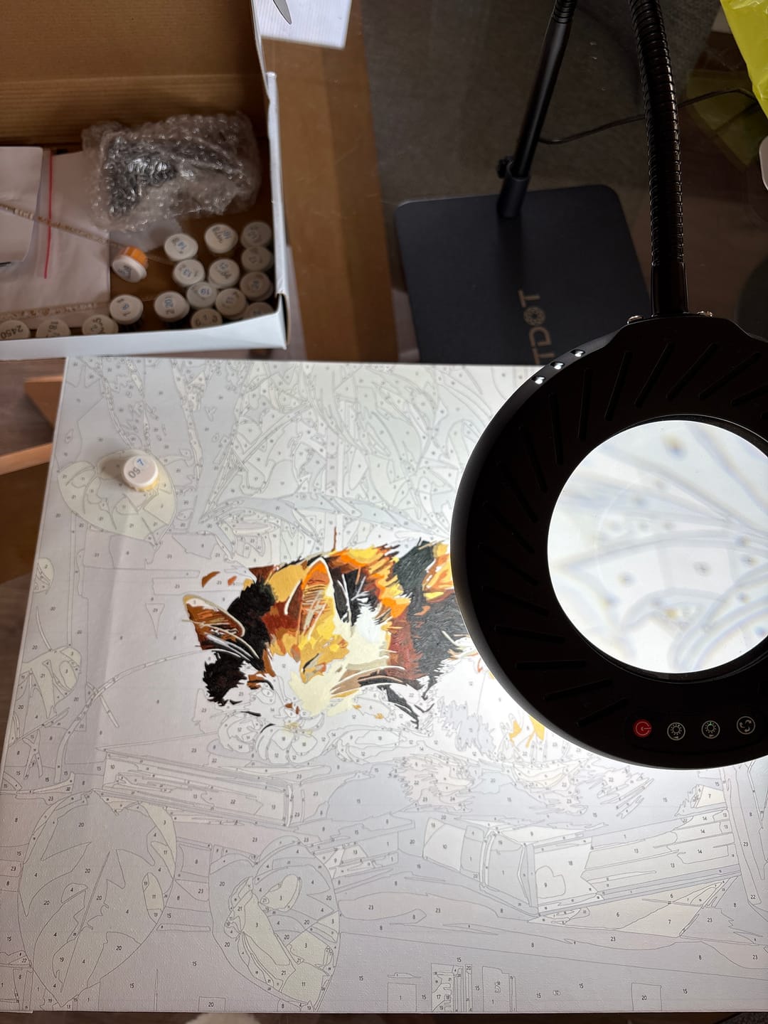 Customer photo review of Sleeping Cat at the Window | Paint by Number