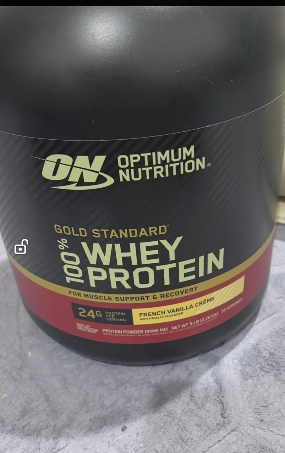 Customer photo review of Optimum Nutrition Gold Standard 100% Whey Protein French Vanilla 5 LB