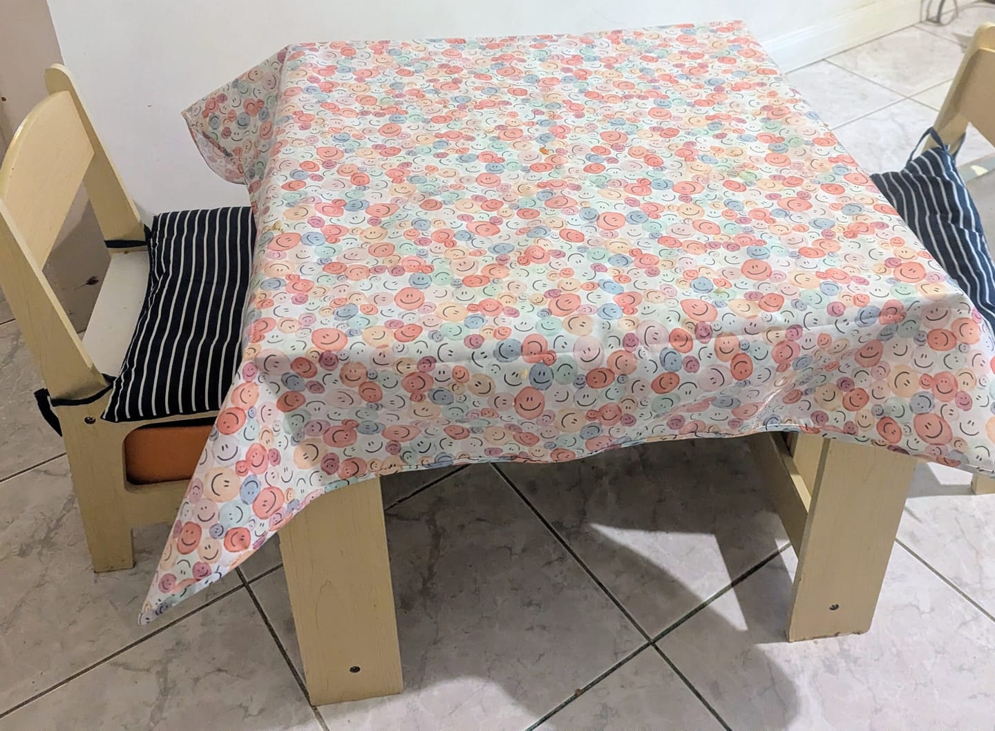 Customer photo review of Happy Buttons Splat Mat