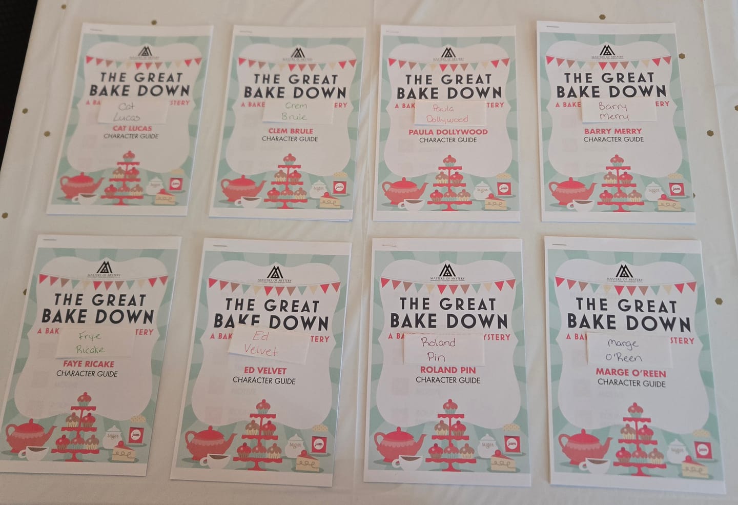 Customer photo review of Bake Off Themed Murder Mystery Game Kit