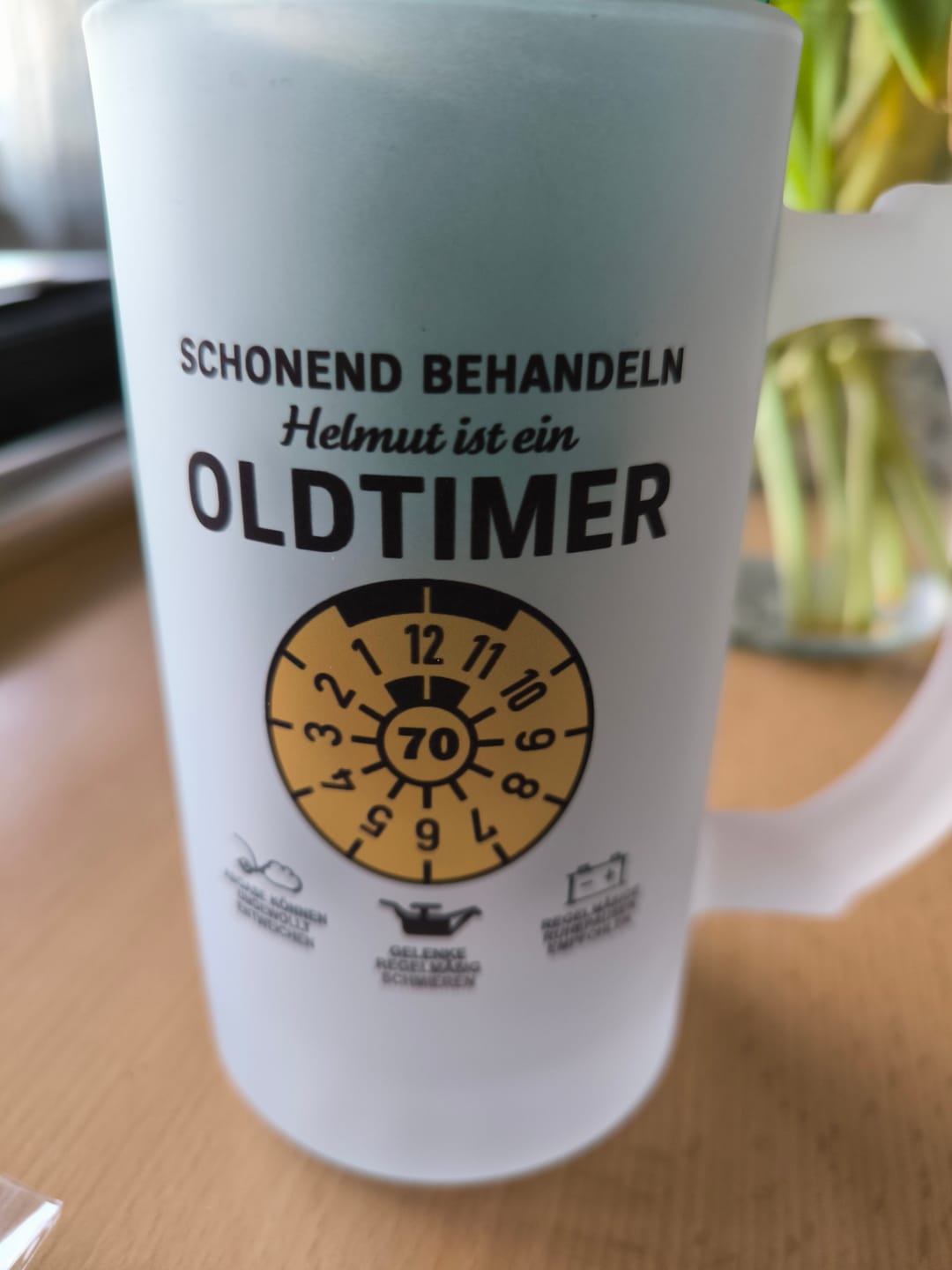Customer photo review of OLDTIMER - Personalisierbarer Bierkrug