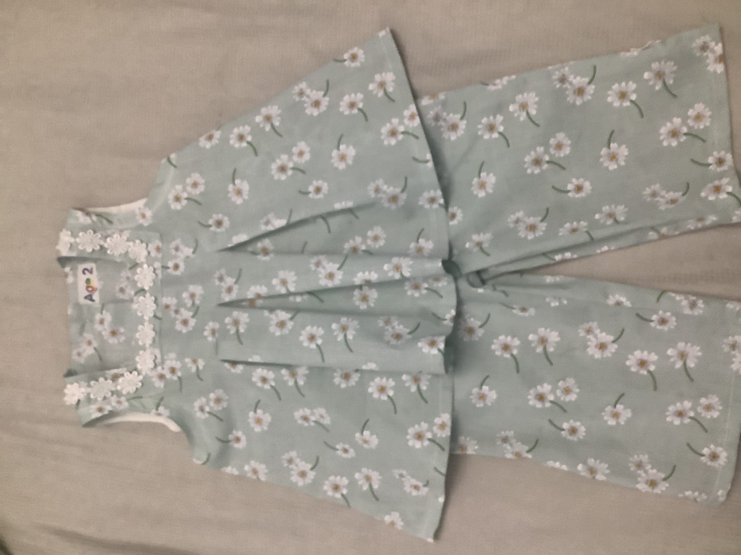 Customer photo review of White Flowers and Polka Dots Polycotton Fabric