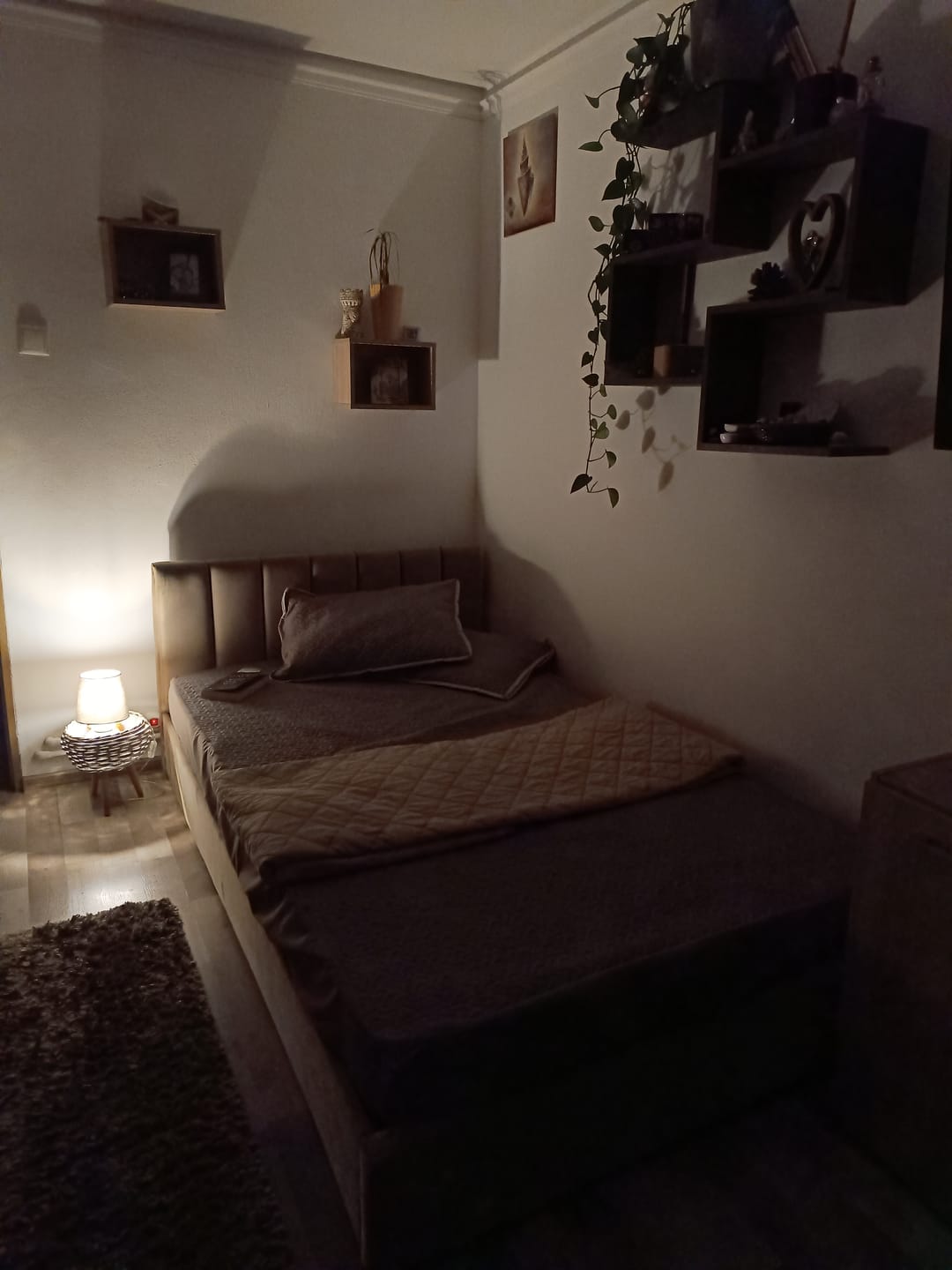 Customer photo review of Pat MONTREAL 120x200, stofa catifelata bej - Bluvel 28, cu somiera si spatiu depozitare