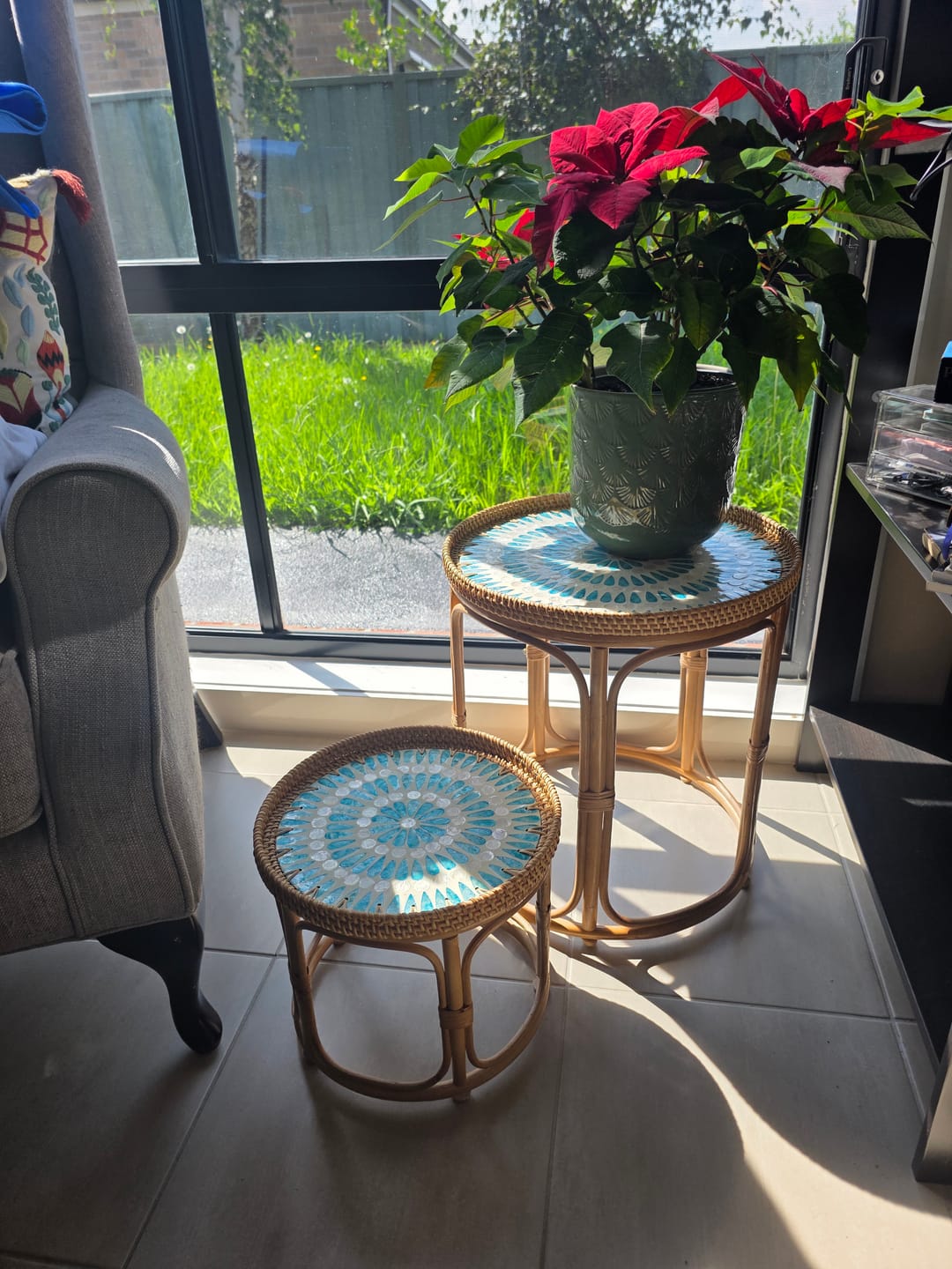 Customer photo review of Serene Rattan Table Set