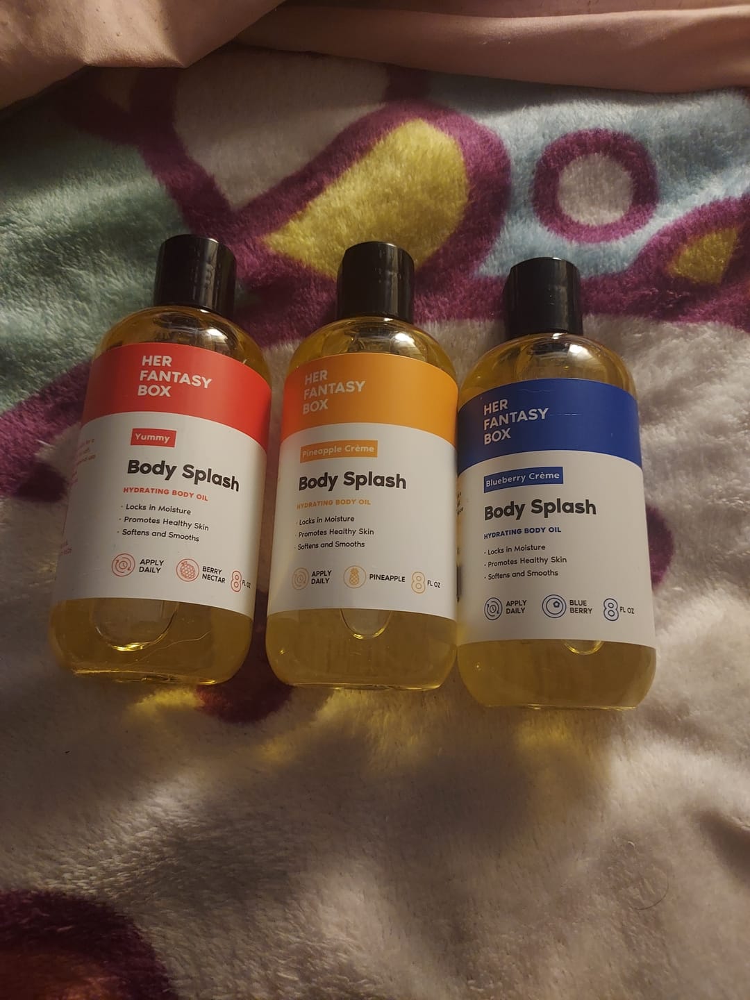 Customer photo review of Fruity Skin Body Oil Bundle