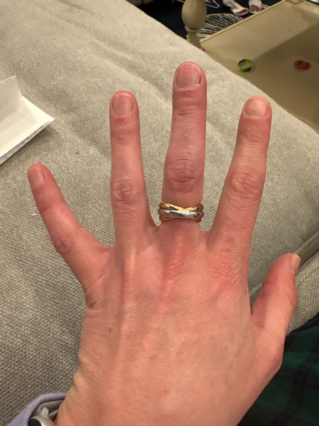 Customer photo review of Elena Three-Toned Loop Ring