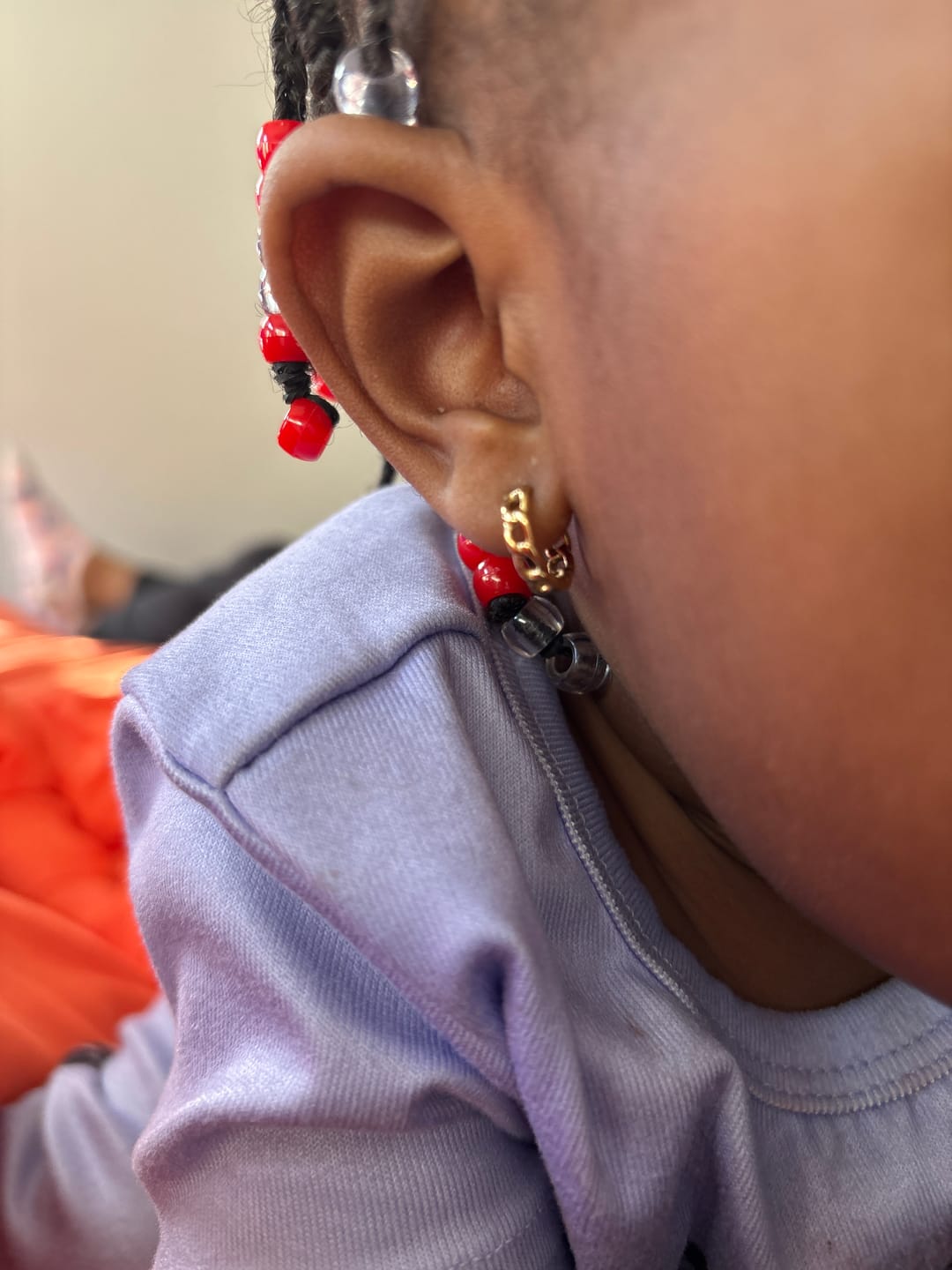 Customer photo review of Cuban Link Huggie Earrings