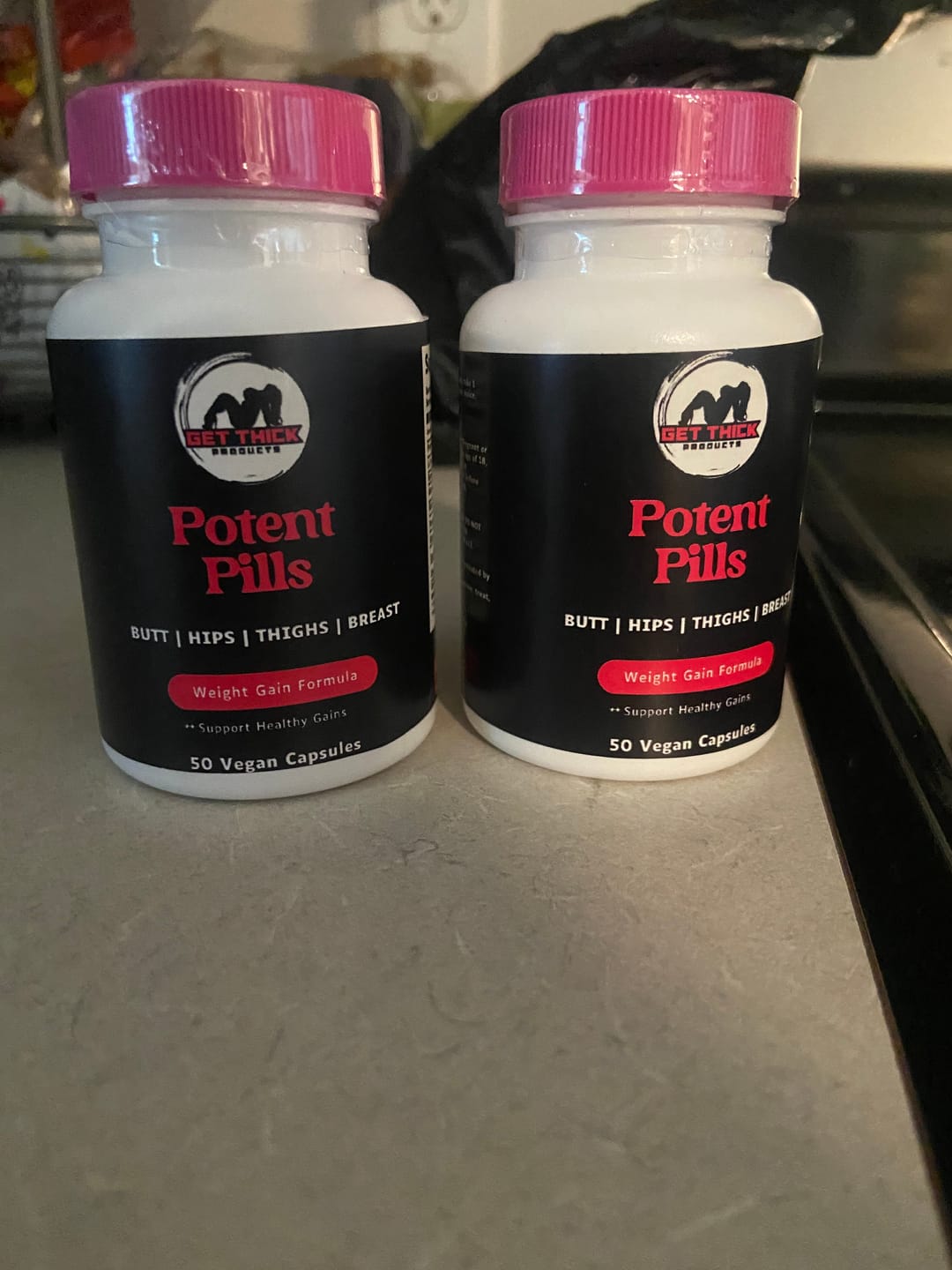 Customer photo review of Get Thick Quick™ Potent Capsules | Daily Wellness Supplement for Curves & Weight Support