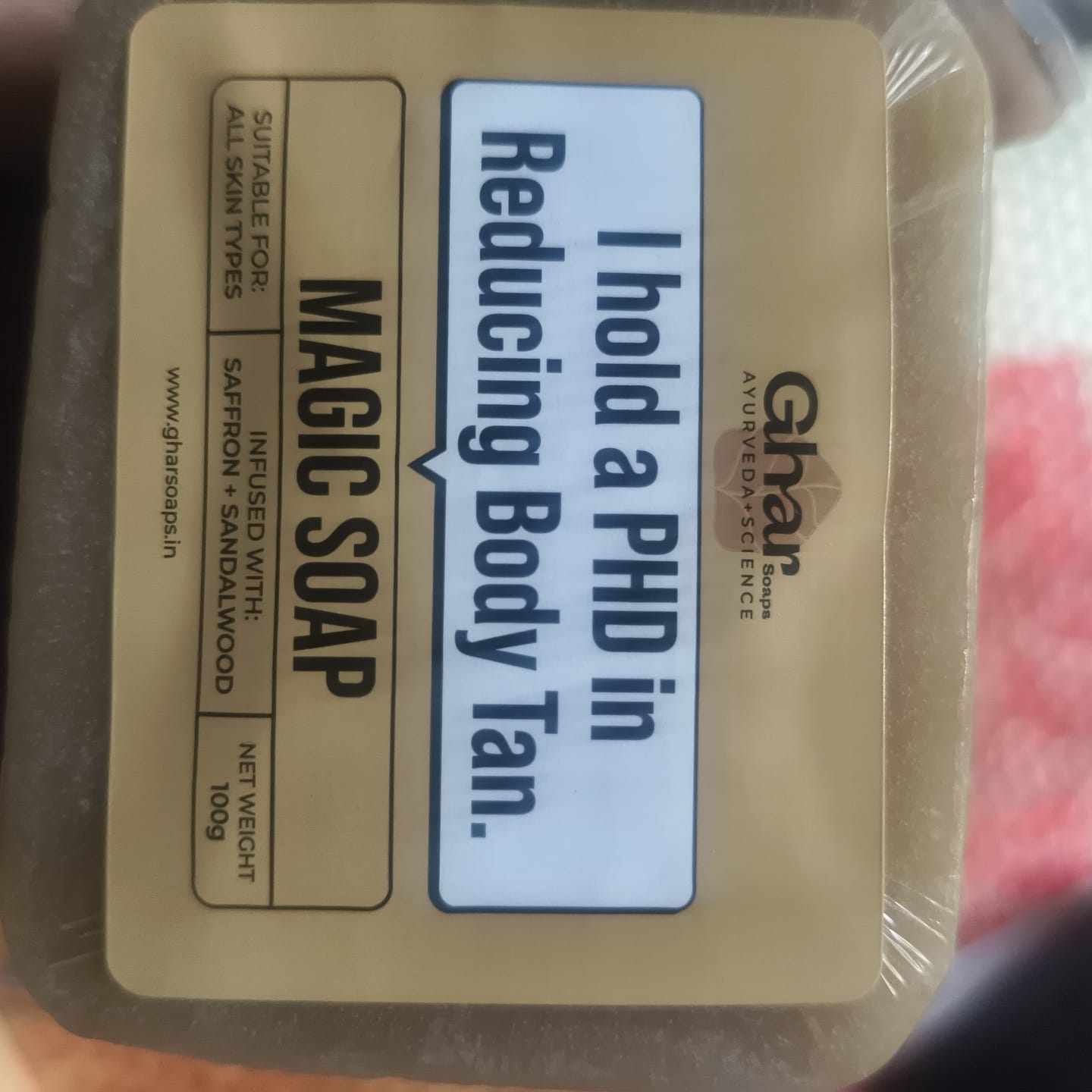 Customer photo review of Magic Soap (Sandal Wood and Saffron Soap)