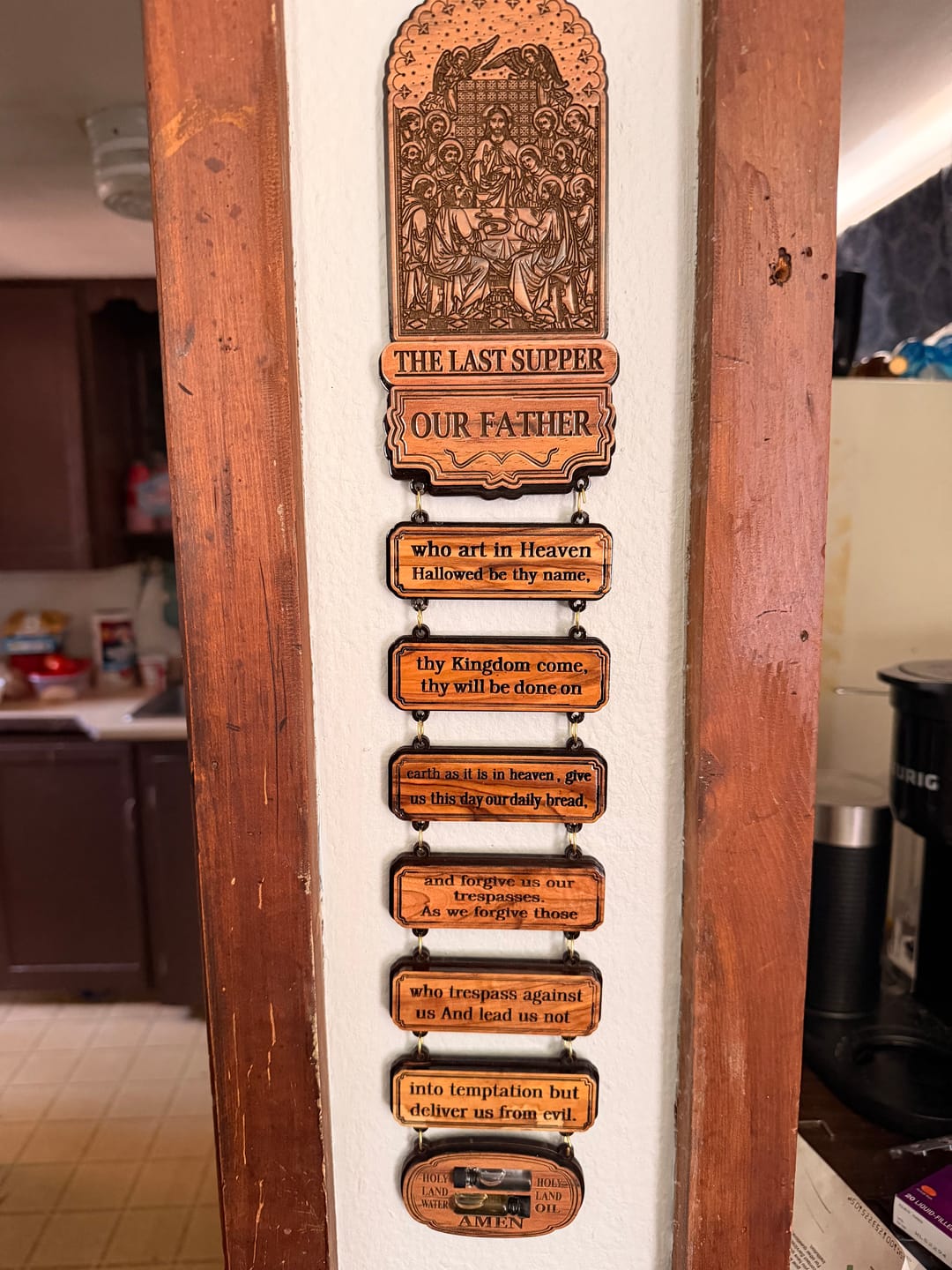Customer photo review of Lord's Prayer and Last Supper Wall Hanging – Crafted in the Holy Land