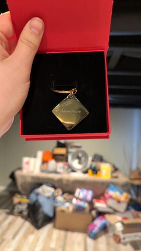 Customer photo review of Spicy Custom Engraved Photo Keychain