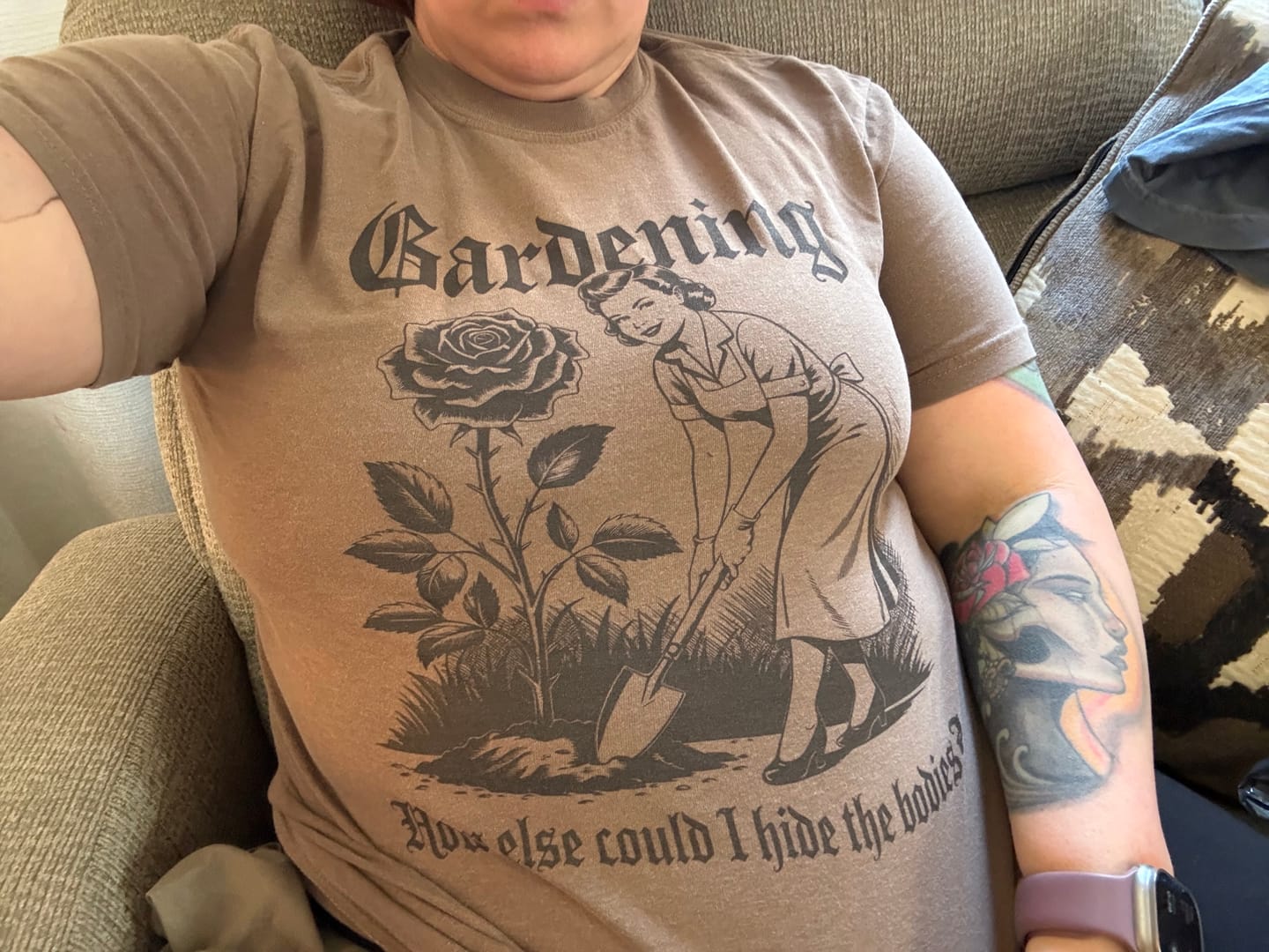Customer photo review of Hide the Bodies T-shirt