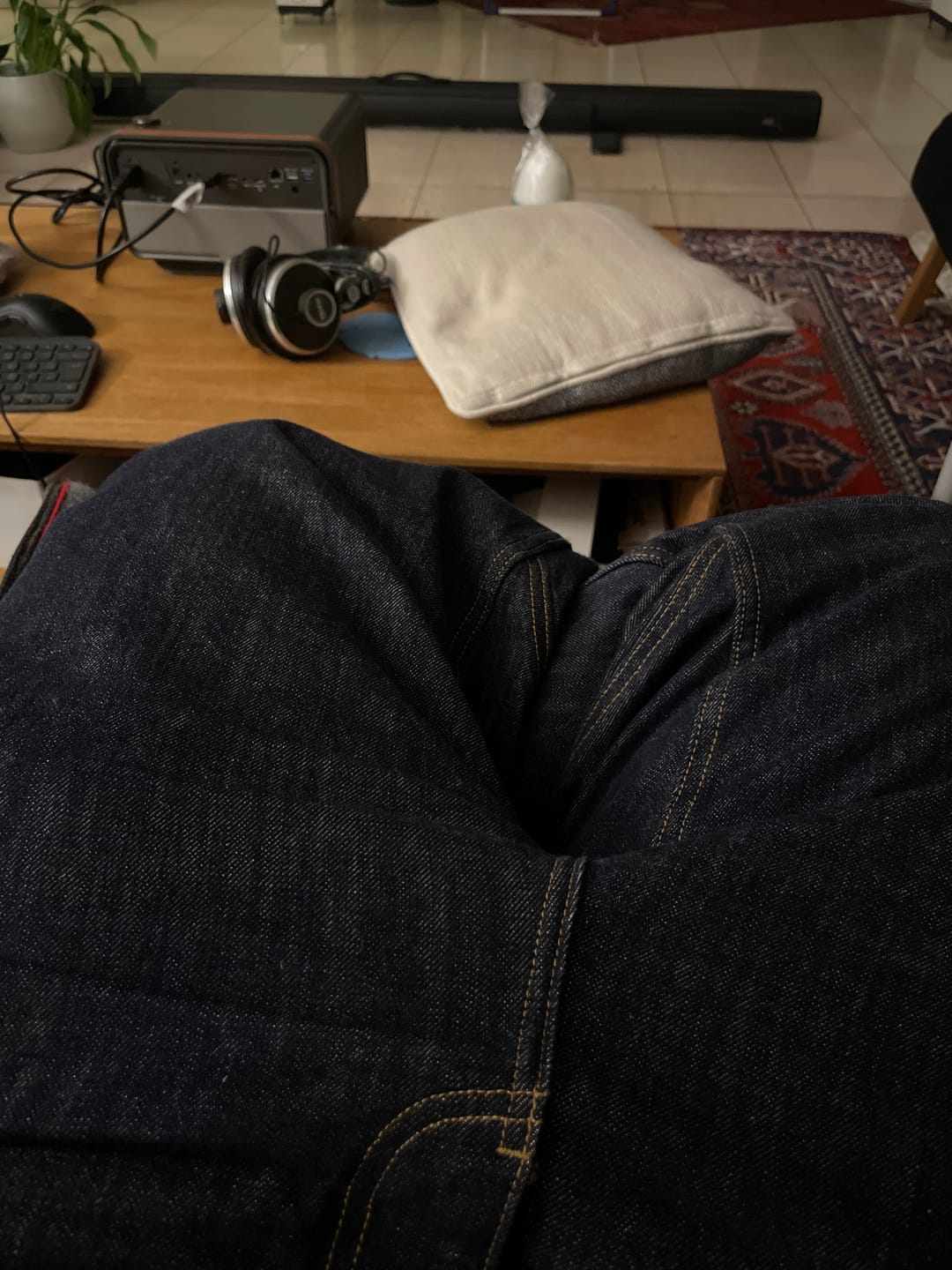 Customer photo review of Raw Denim Jeans Blue