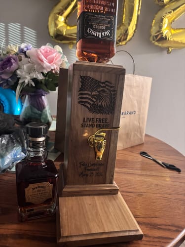 Customer photo review of Casa Master® Wooden Liquor Dispenser: Pour with Style