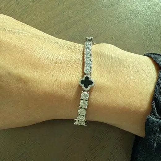 Customer photo review of 3MM Black Onyx Tennis Chain Black Moissanite White Moissanite Bracelet