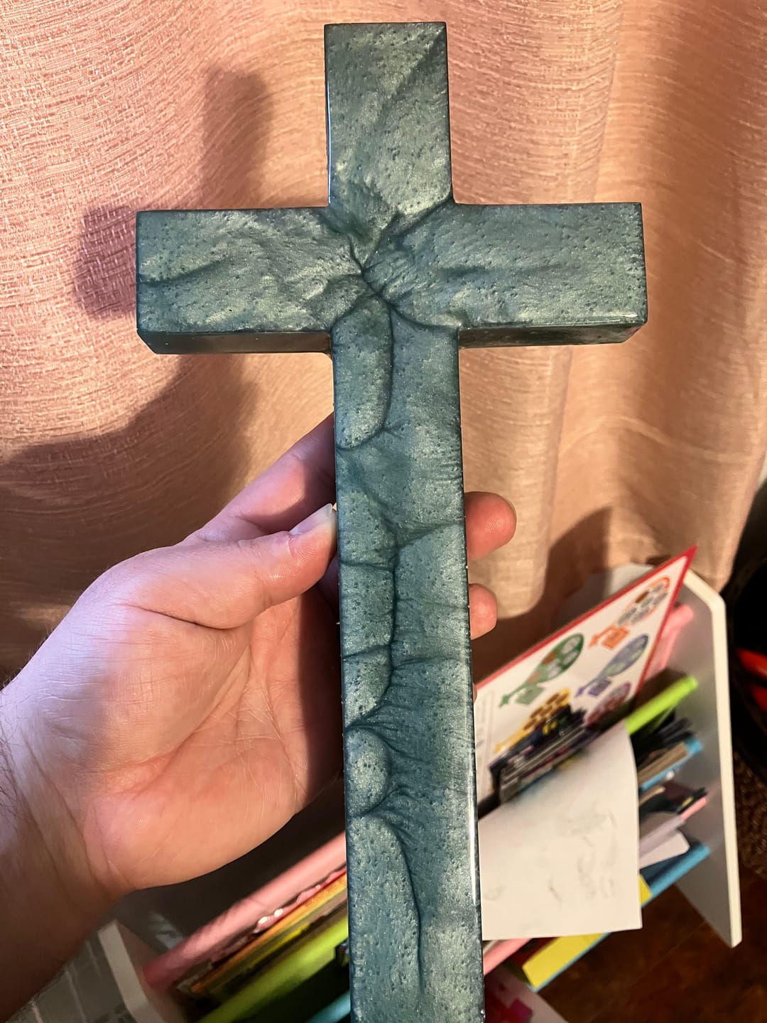 Customer photo review of 12x6x1" Cross Silicone Mold For Epoxy Resin - Medium Cross Mold