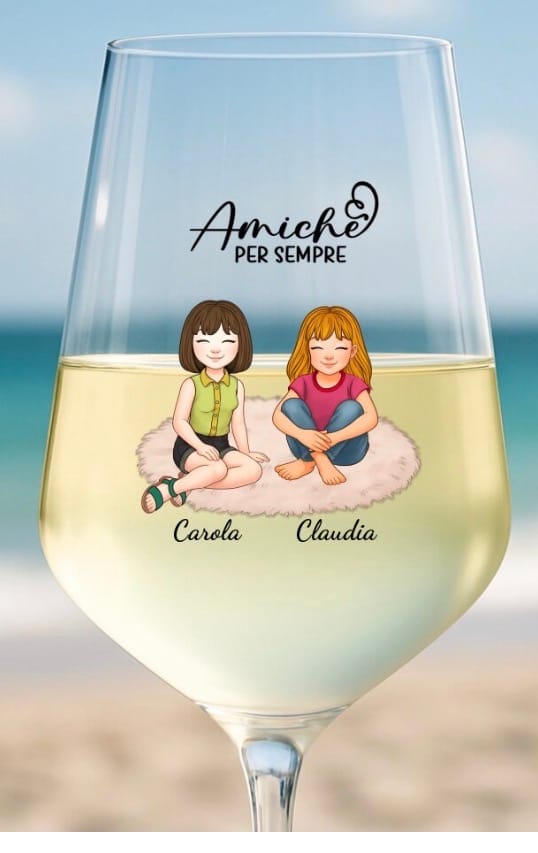 Customer photo review of Cin Cin! - Bicchiere da vino personalizzato per migliori amiche