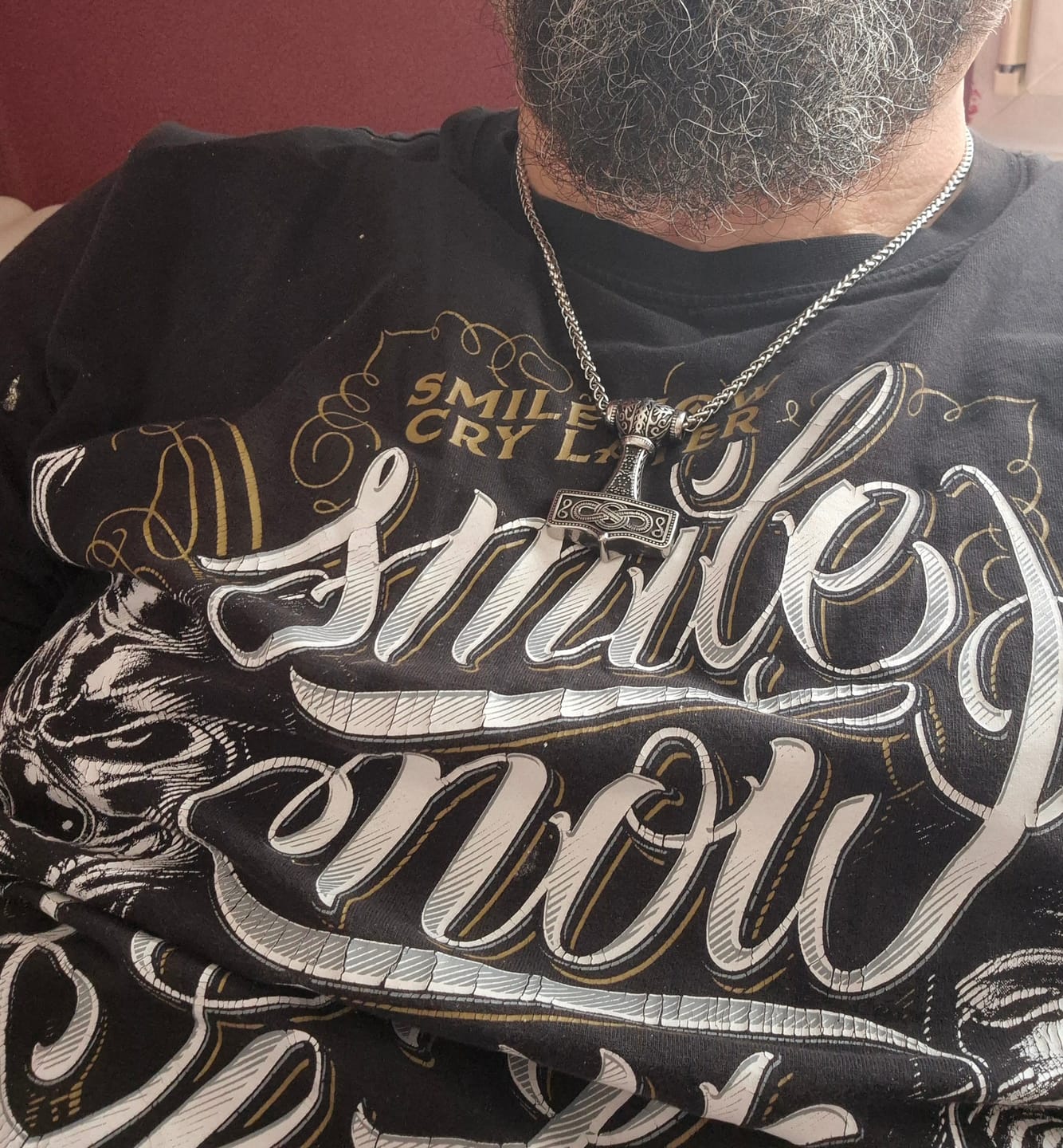 Customer photo review of Mjölnir of Asgard Necklace