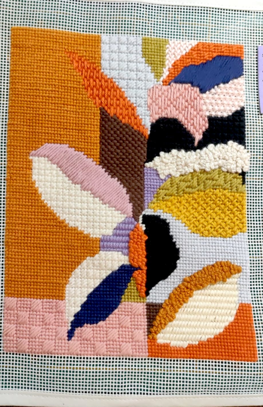 Customer photo review of Color Garden Needlepoint Kit