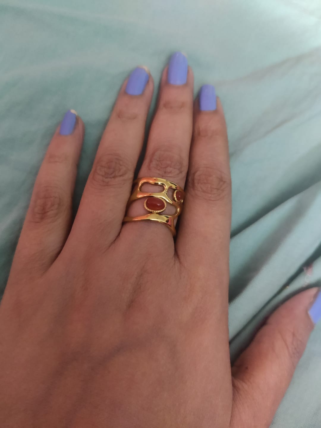 Customer photo review of Statement Gemstone Gold Ring