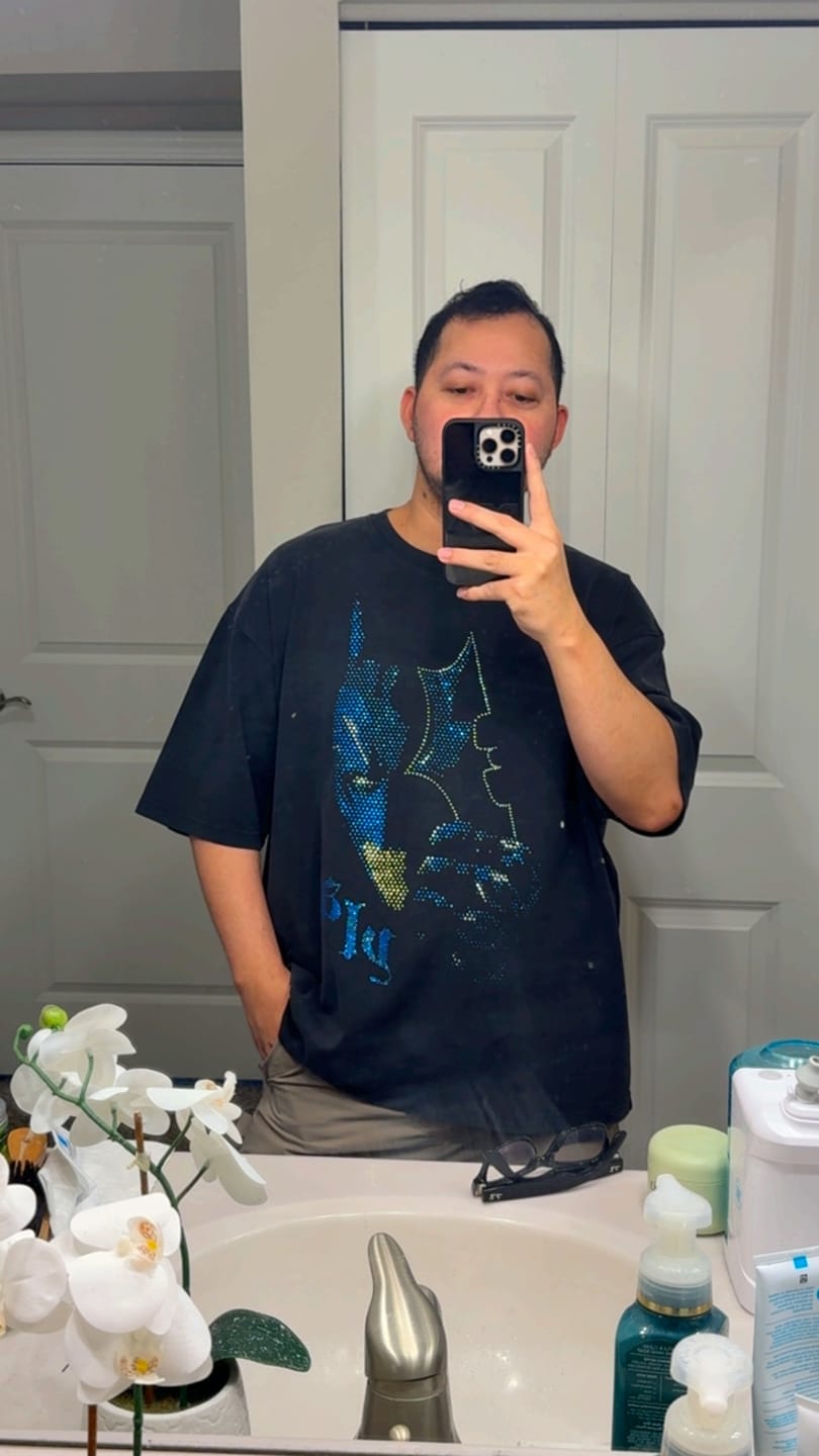 Customer photo review of 4257 - Batman Rhinestone Tees