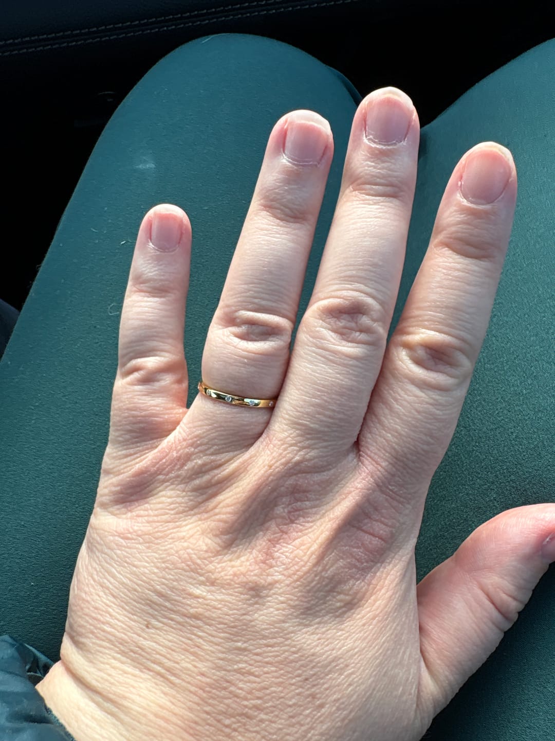 Customer photo review of Moissanite Station Ring