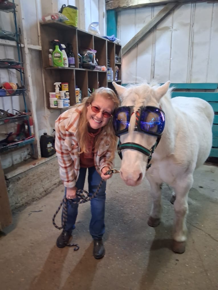 Customer photo review of eVysor - UV Horse Riding Goggles!