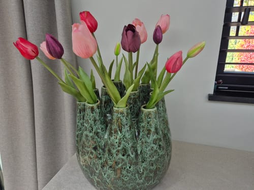 Customer photo review of Kunsttulpen 7st. Paars/Roze 47cm