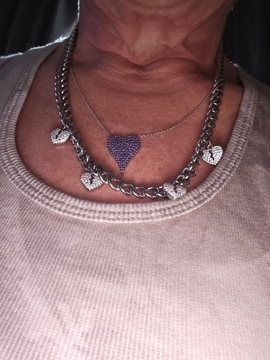 Customer photo review of Broken Hearts Necklace - Silver RG1008S