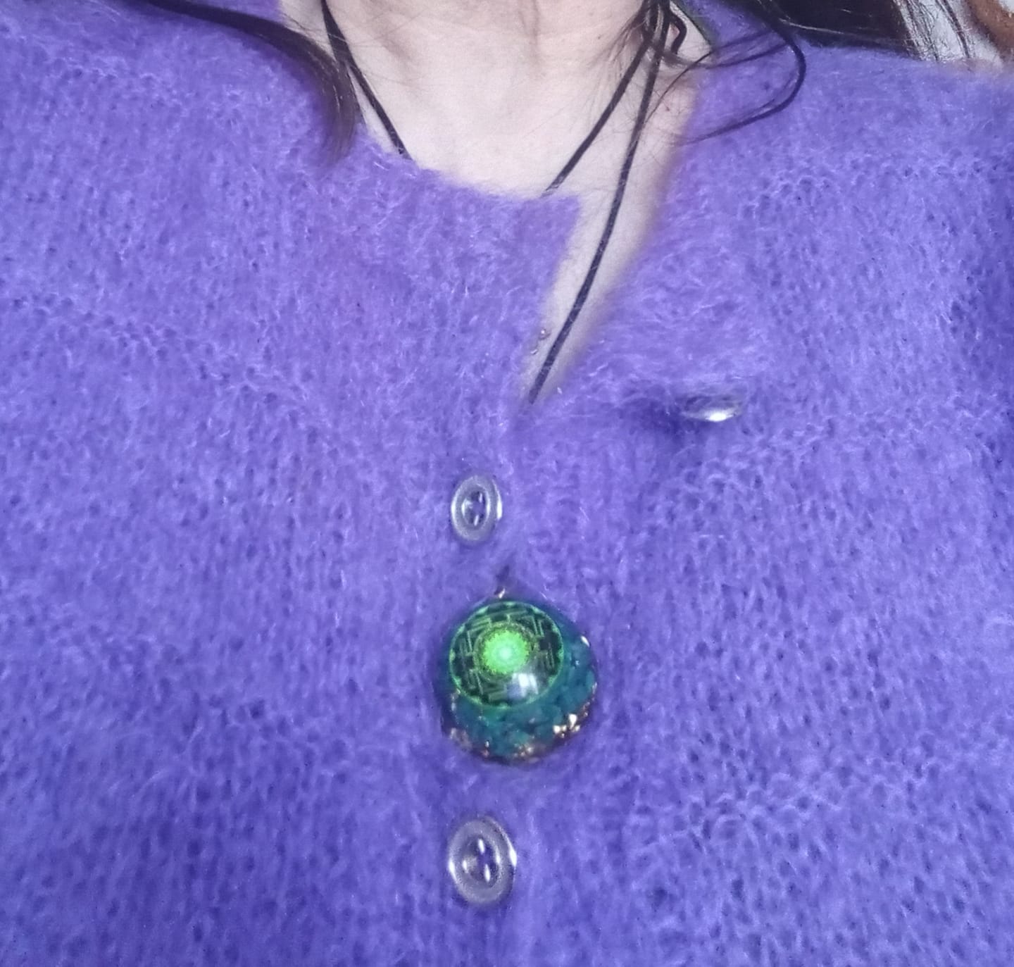 Customer photo review of Spiritual Protection Orgonite Necklace