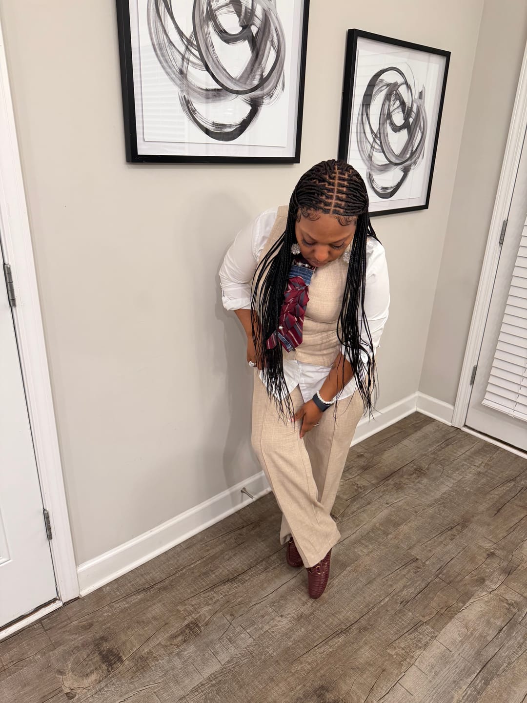 Customer photo review of Knotless Braid Wig, Swiss Full Lace, Color 1, Glueless, Small Knots - Patsy