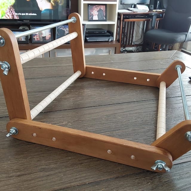 Customer photo review of Dark Upright Big Loom for LONG seed beadwork weaving