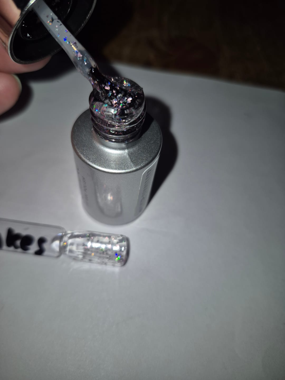 Customer photo review of Semilac Top Coat Flower Flakes T22 UV Gel Polish