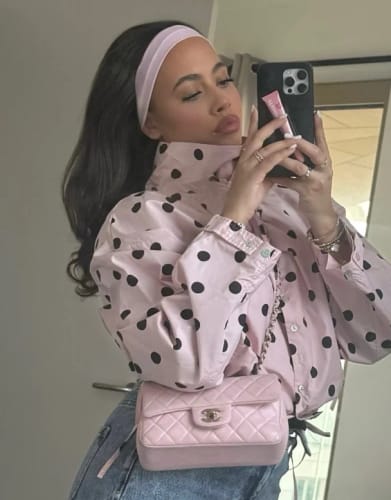Customer photo review of Margaret Drawstring Polka Dot Jacket