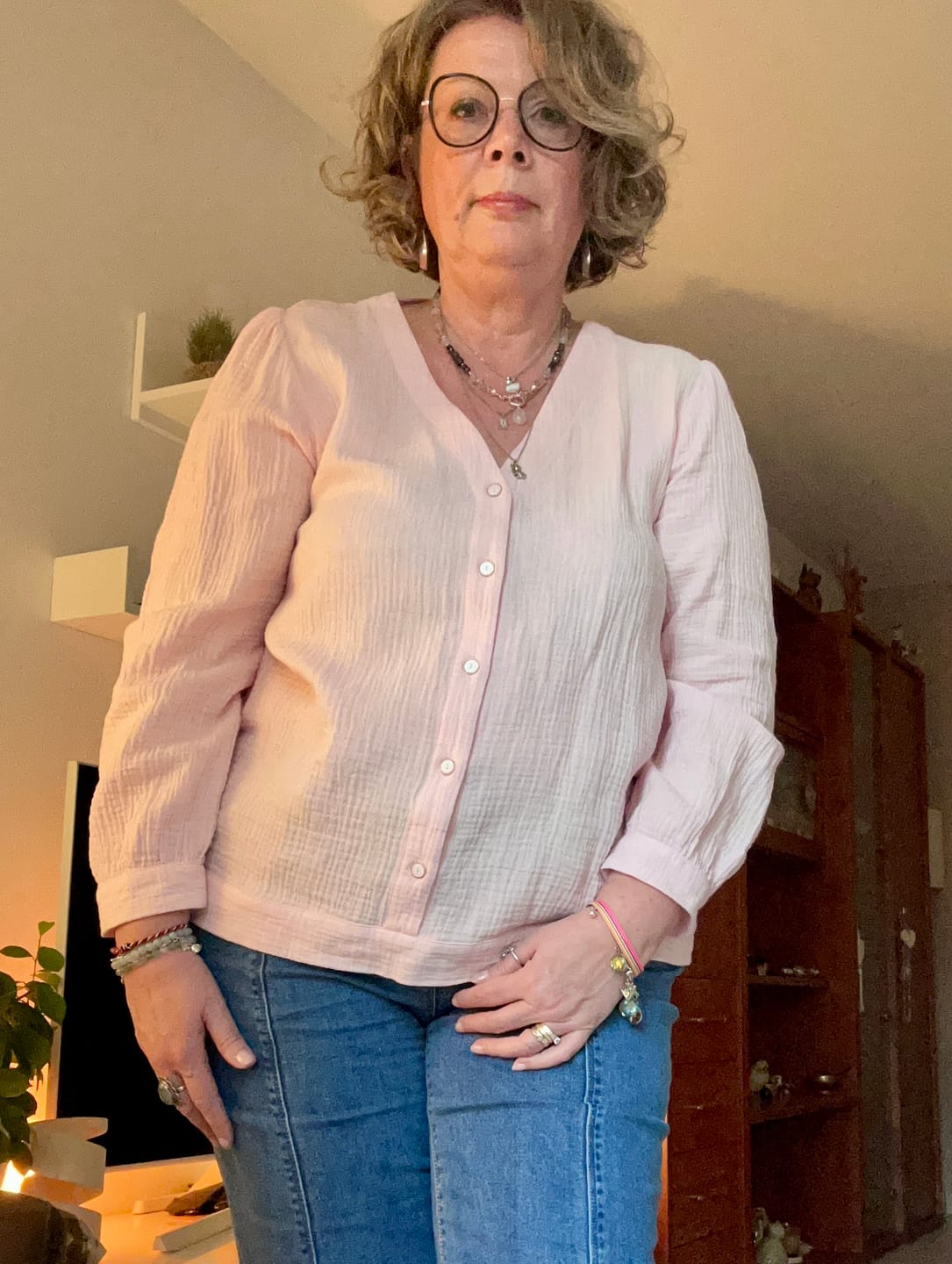 Customer photo review of Blouse Léocadie - double gaze de coton rose poudré