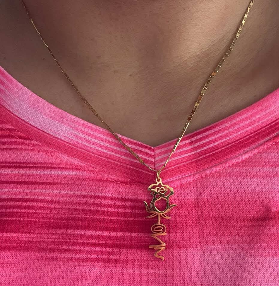 Customer photo review of Flower Month Name Necklace (Limited Edition Until Today Only)