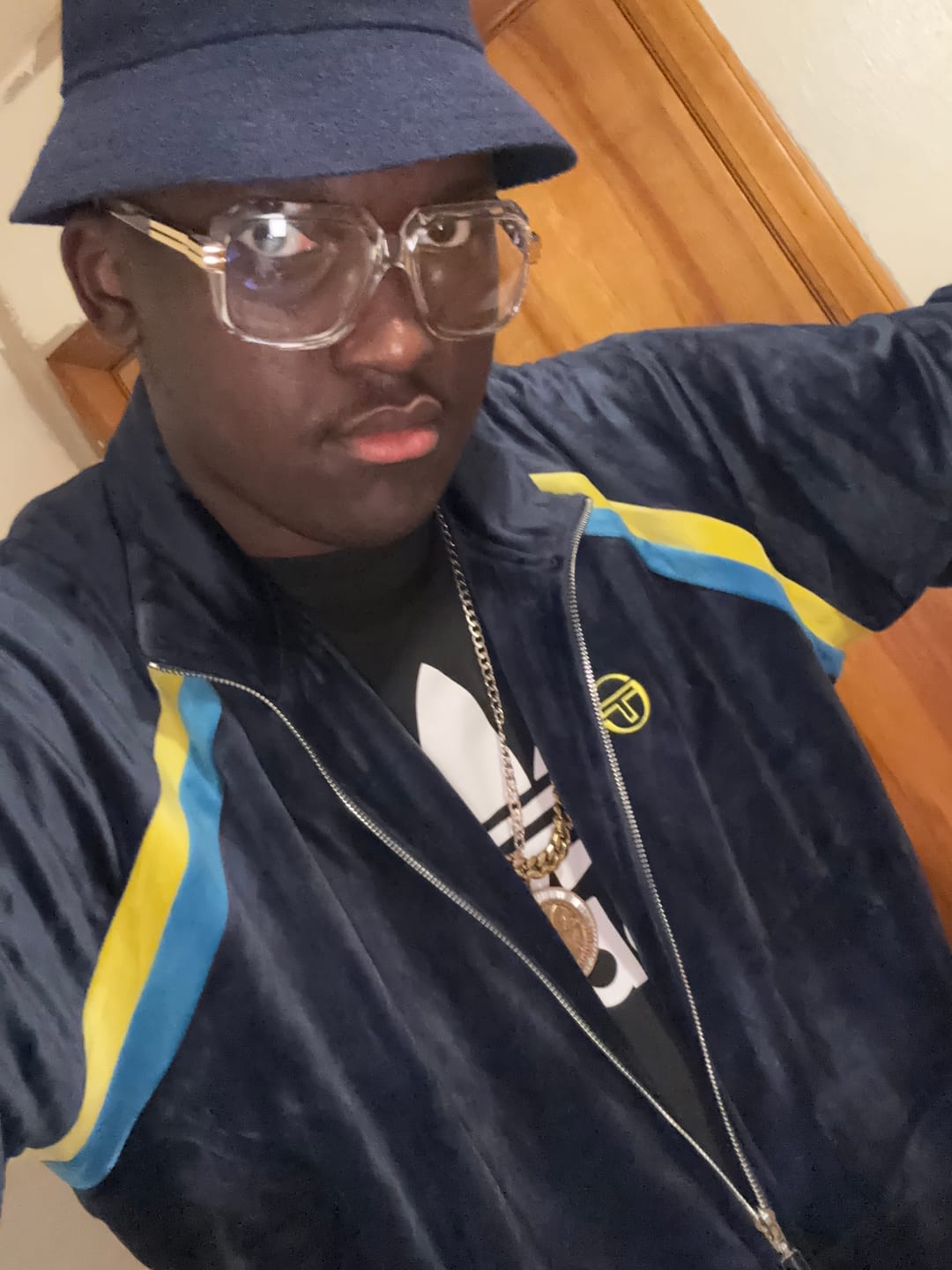 Customer photo review of Banda Velour Track Jacket- Maritime Blue