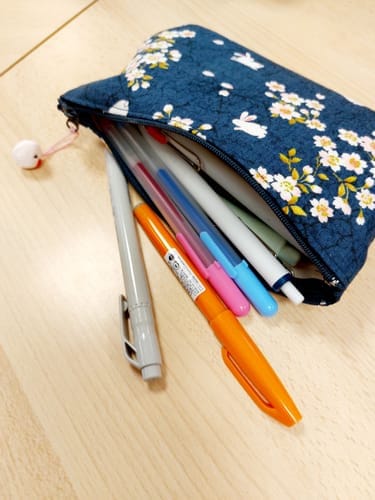 Customer photo review of Pochette Japonaise Usagi Sakura Bleu