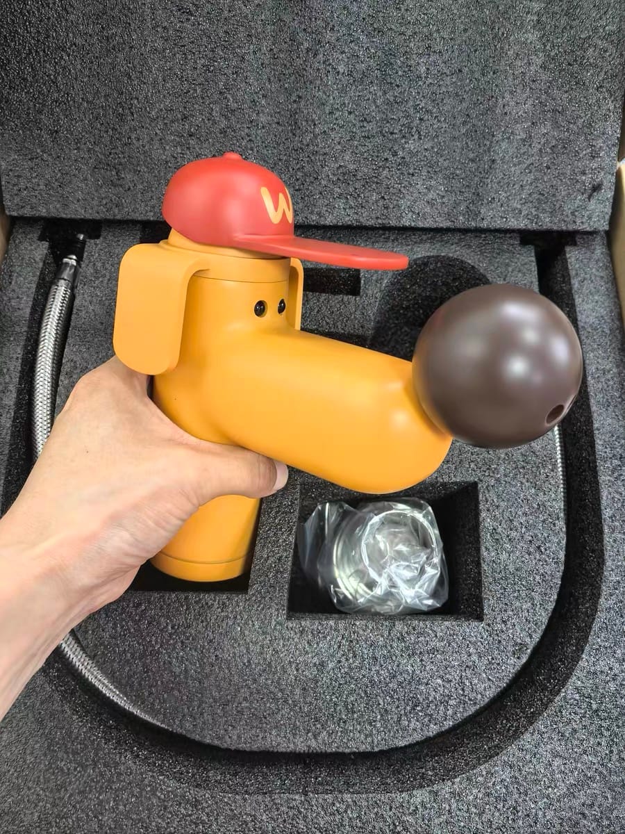 Customer photo review of Creative Big Nose Dog Bathroom Faucet – Cute Hot & Cold Mixer Tap for Home Washbasin
