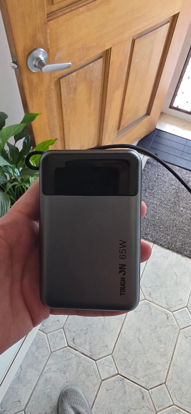 Customer photo review of Tough On 65W 20000mAh Power Bank Built-in USB-C Cable
