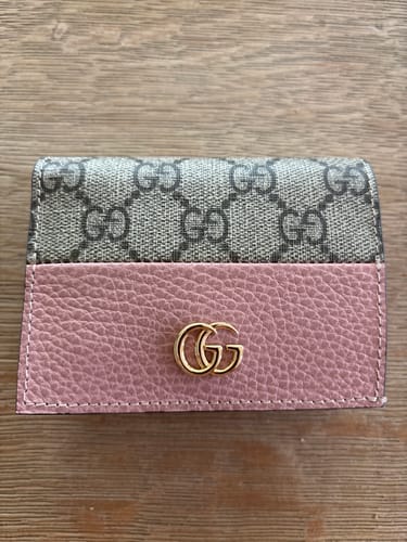 Customer photo review of Gucci Marmont Wallet Ebony mix Pink Canvas Leather 250960