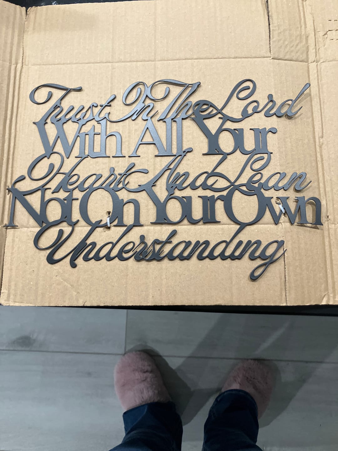 Customer photo review of Christianartworkshop Trust In The Lord Proverbs 3:5 Metal Wall Decor: Embody His Guiding Wisdom