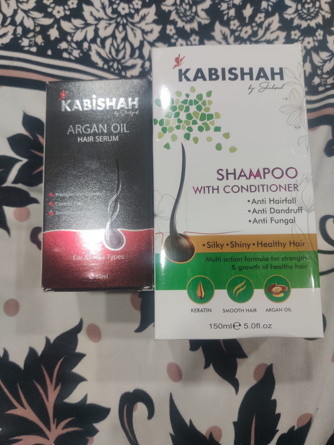 Customer photo review of Hair Care Bundle: Argan Oil Hair Serum + Shampoo