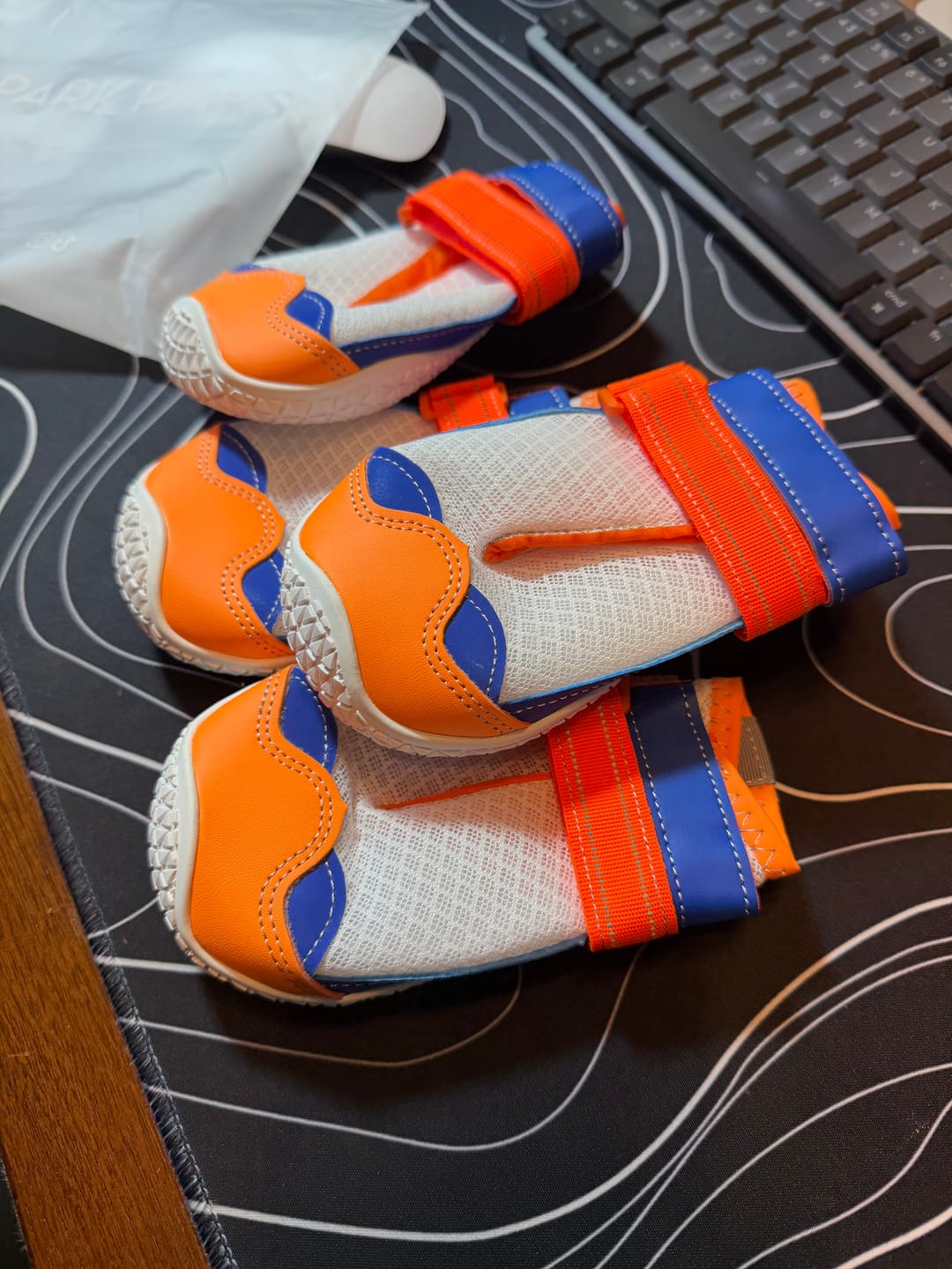 Customer photo review of Hot Pavement Pawtector Dog Shoes