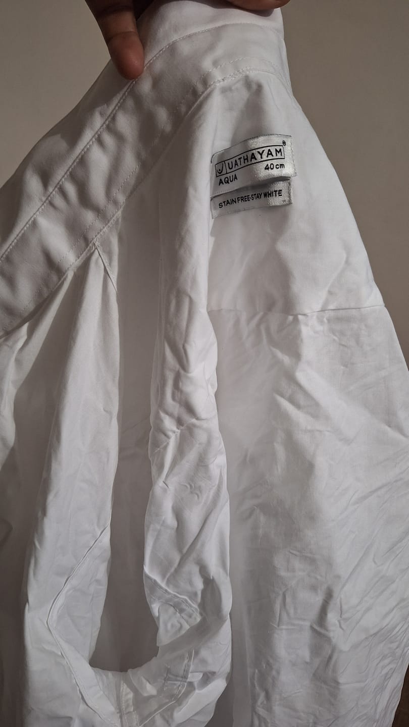 Customer photo review of Minister - 100% Cotton Formal White Shirt For Men | Uathayam