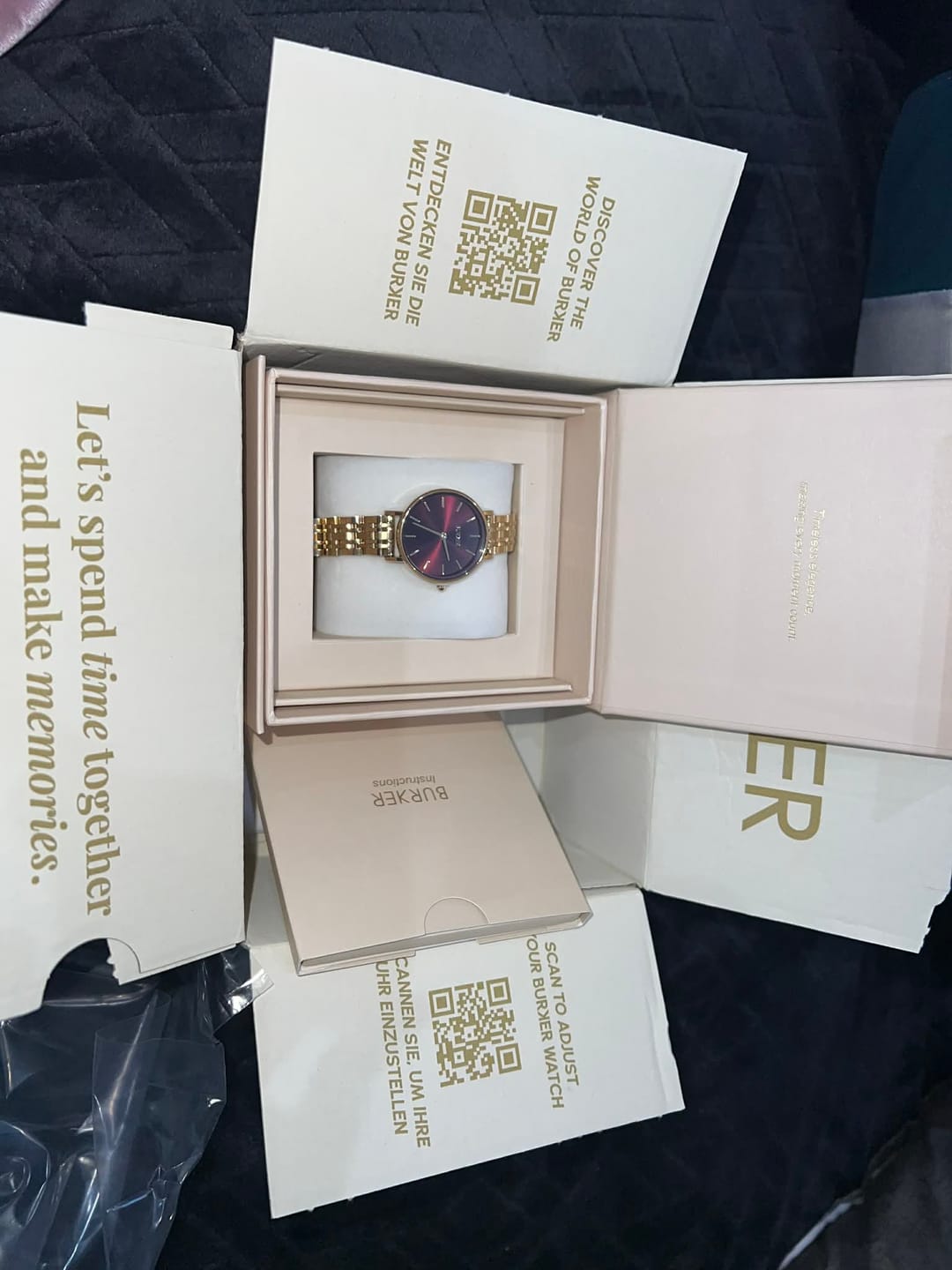 Customer photo review of Ruby Petite Gold Burgundy