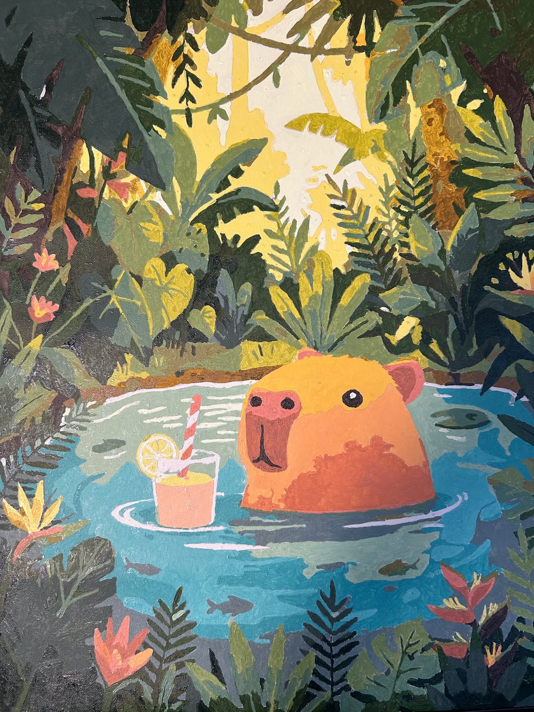 Customer photo review of Chilling capybara | Paint by Number