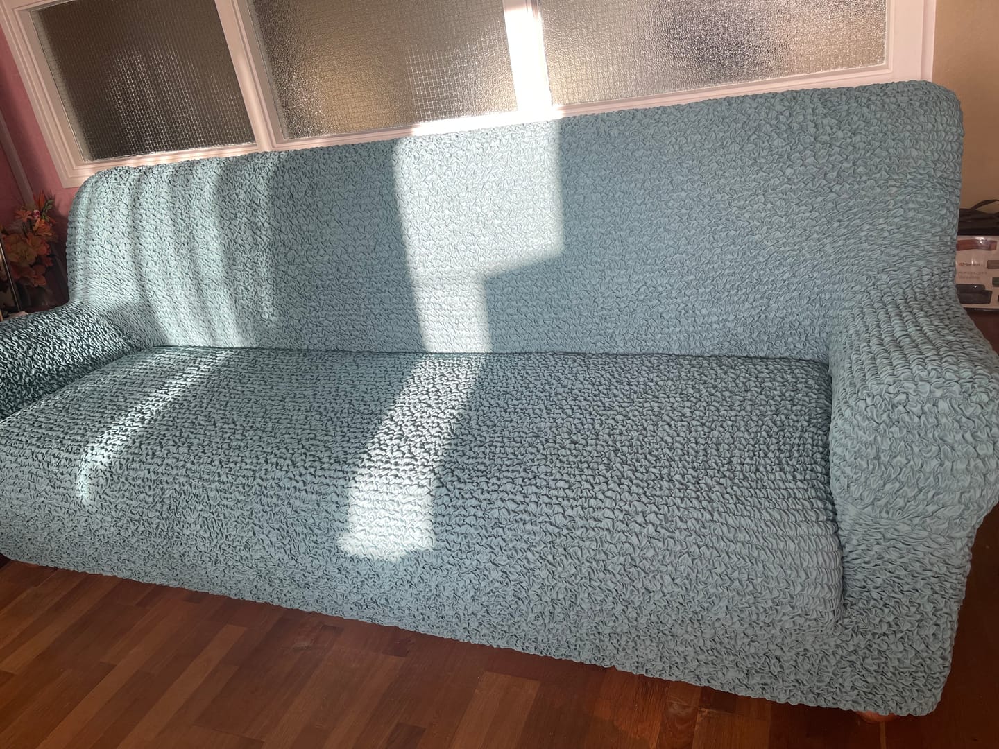 Customer photo review of Arm Chair Cover - Pearl, Microfibra