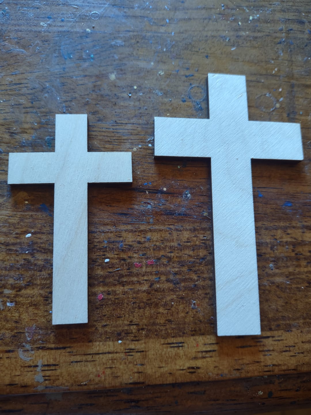 Customer photo review of Unfinished Wood Tall Cross Shape - Christian - Craft - up to 46" DIY
